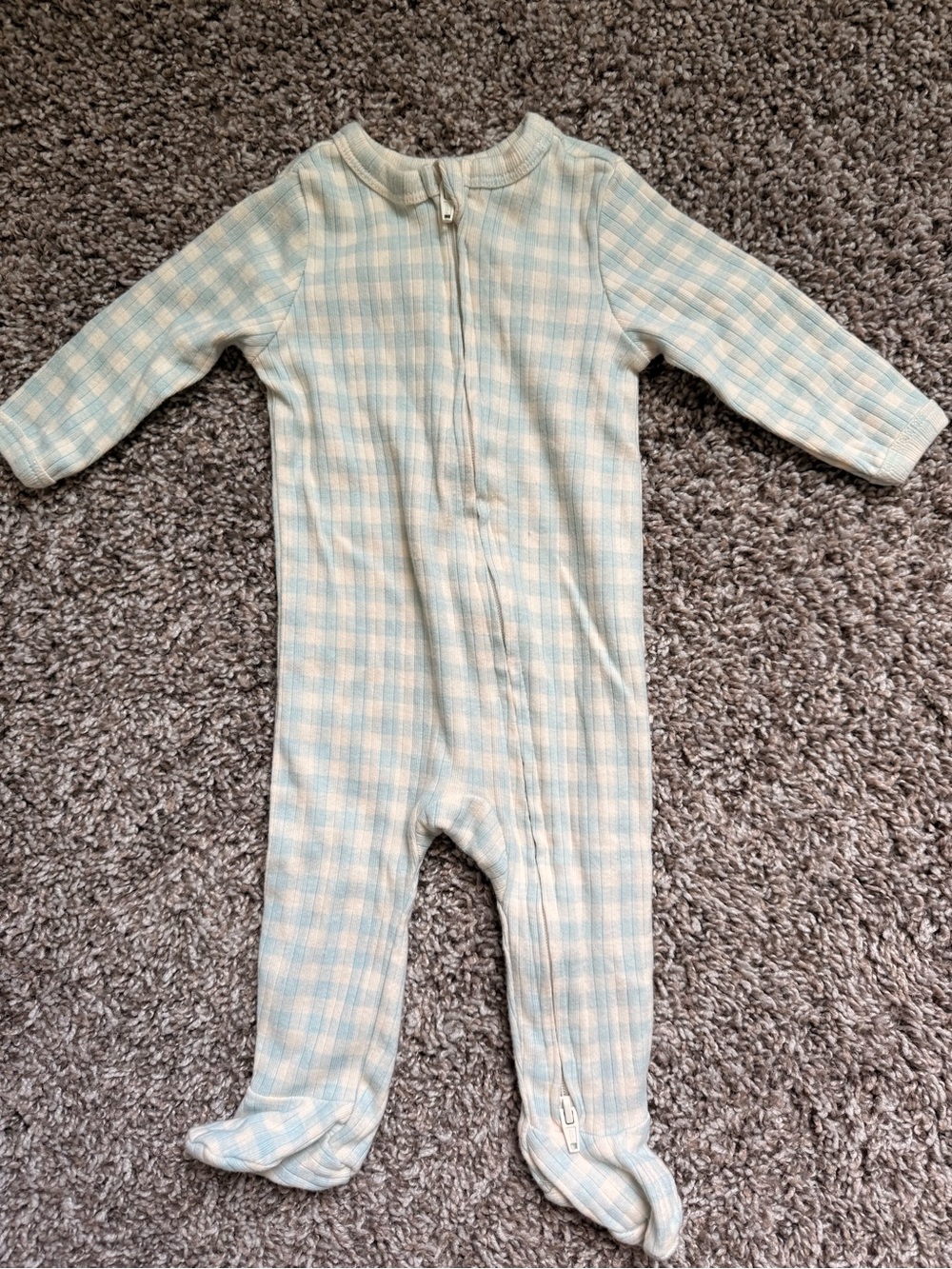 NWOT Baby Footed One-Piece Sleepwear - Light Blue Gingham